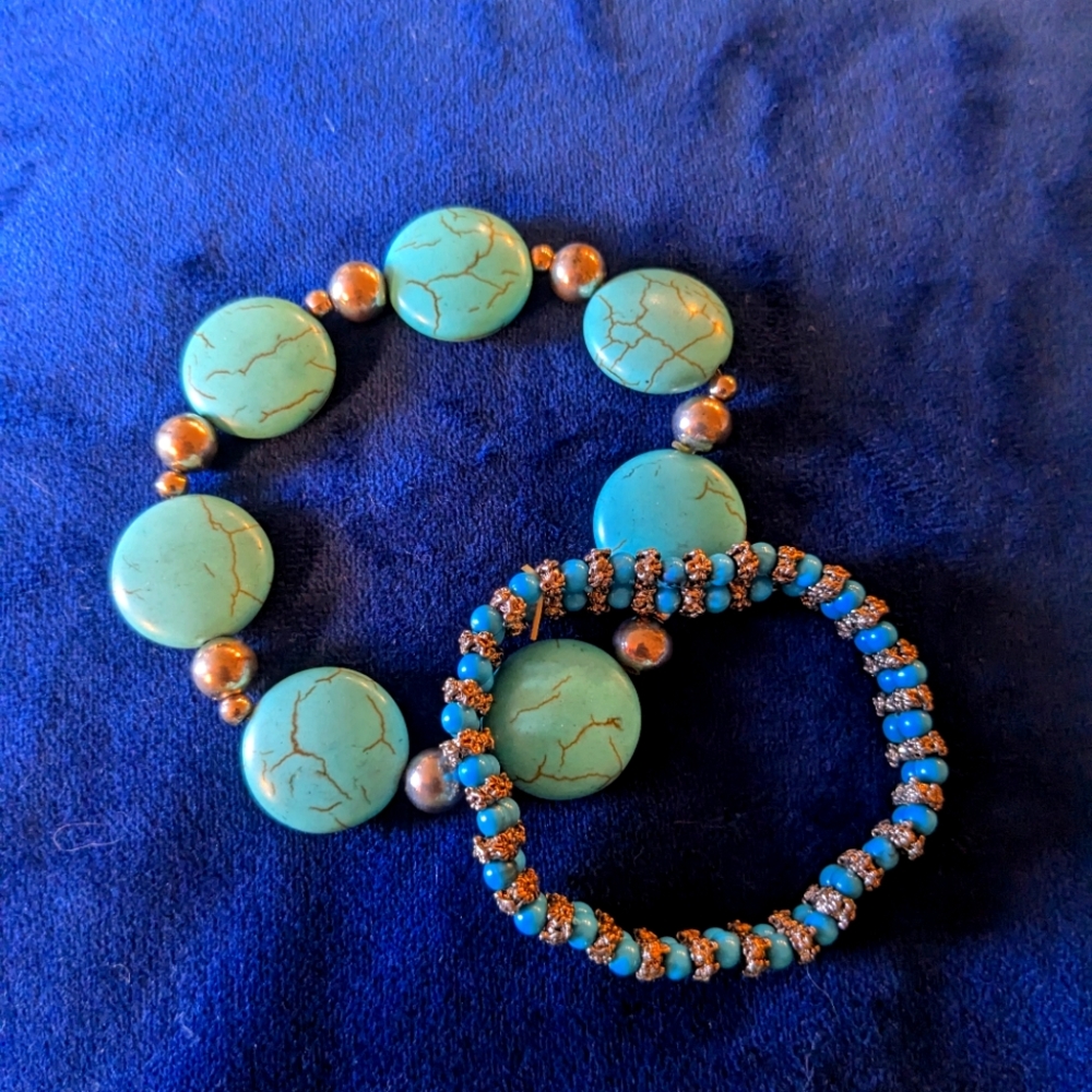 Imitation turquoise bracelet bundle